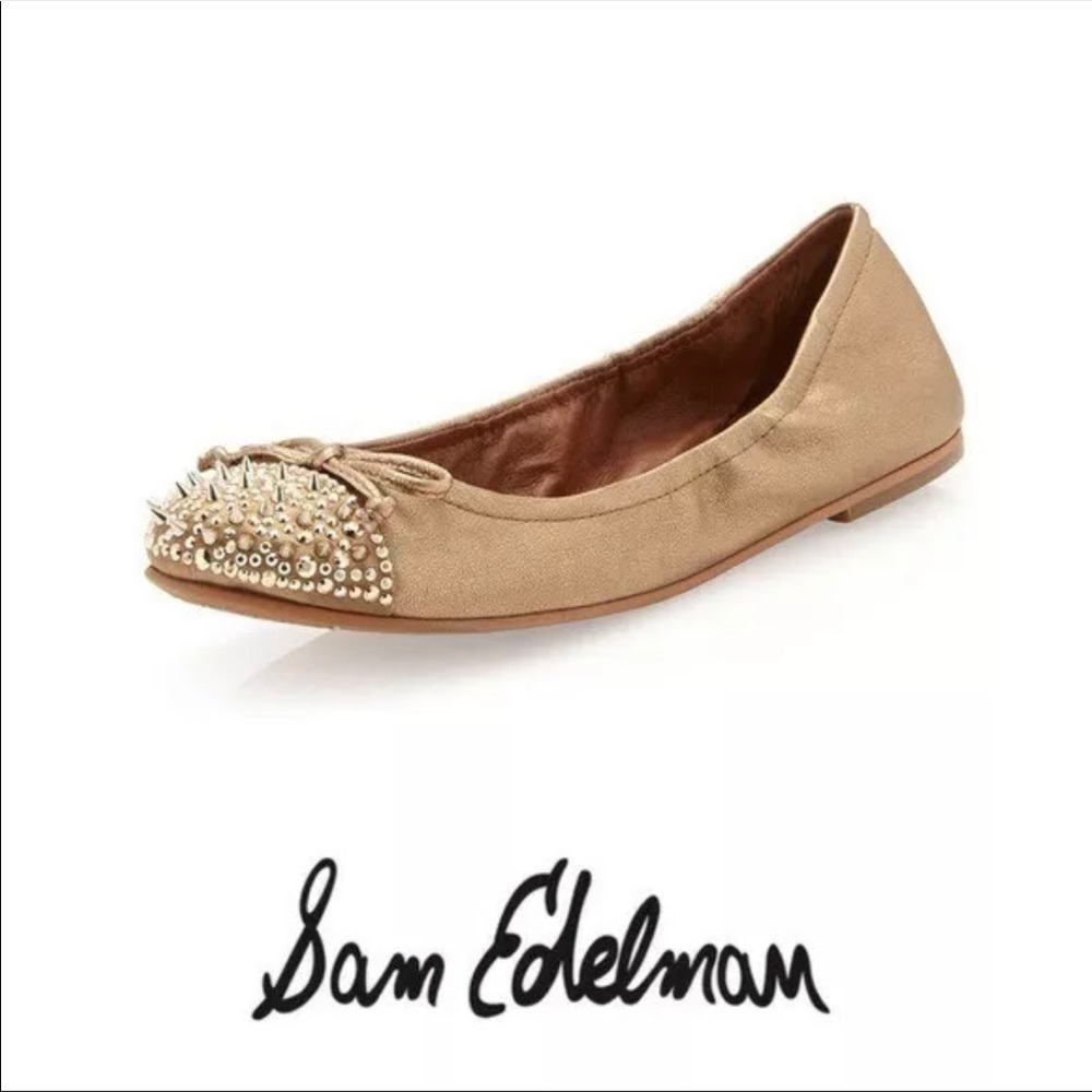 Sam Edelman Beatrix Gold Studded Ballerina Flat